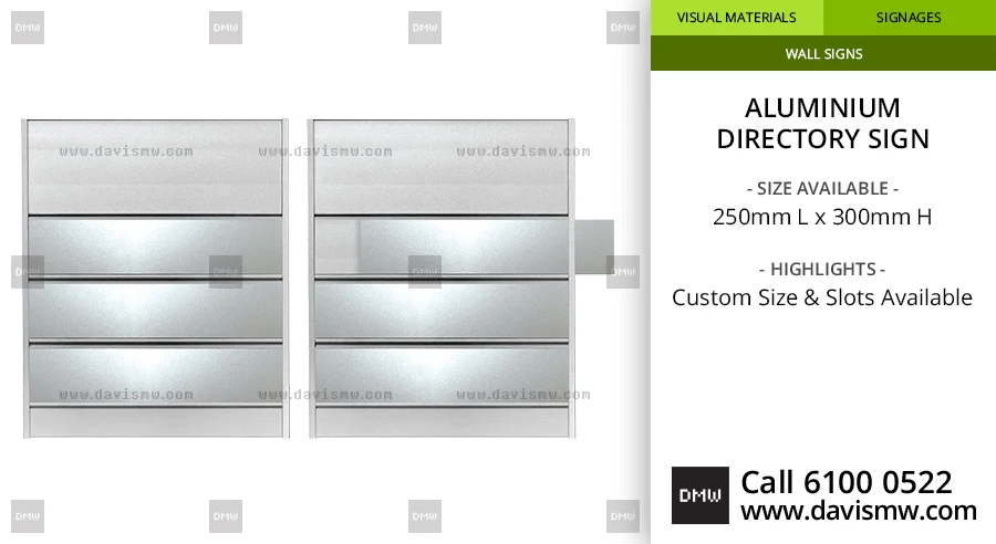 Aluminium Directory Sign - Davis Materialworks