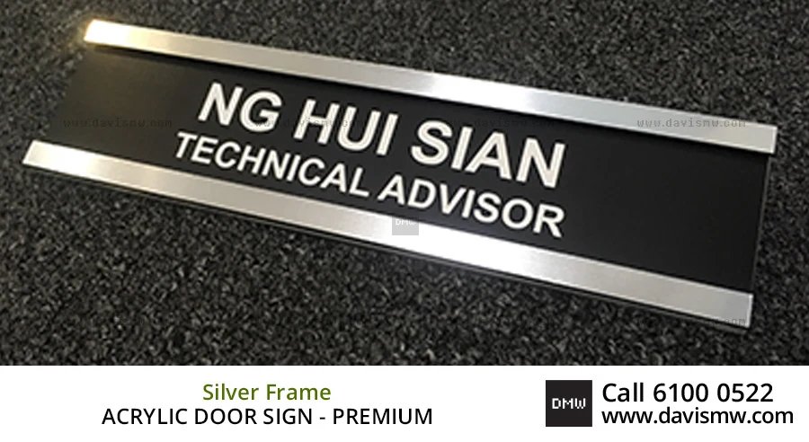 Acrylic Door Sign - Premium Silver - Davis Materialworks