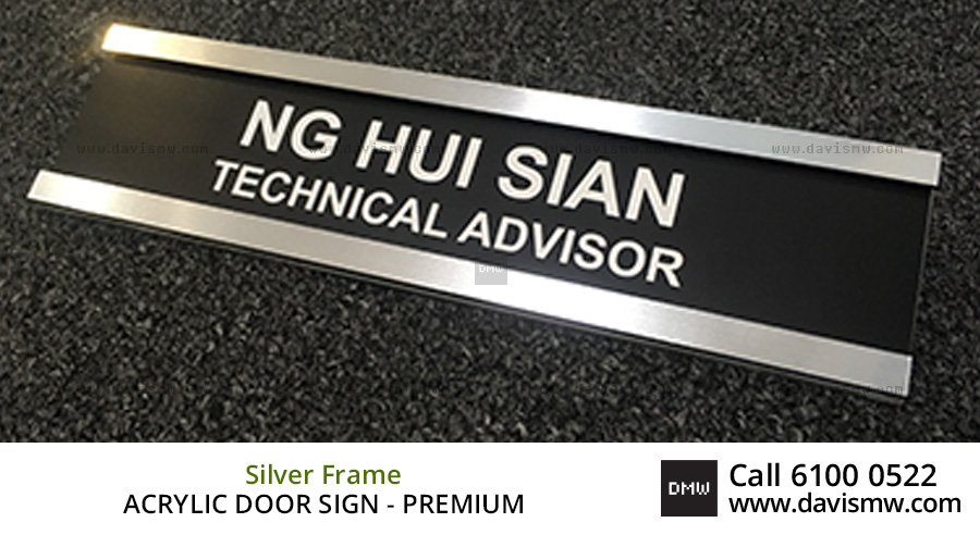 Acrylic Door Sign - Premium Silver - Davis Materialworks