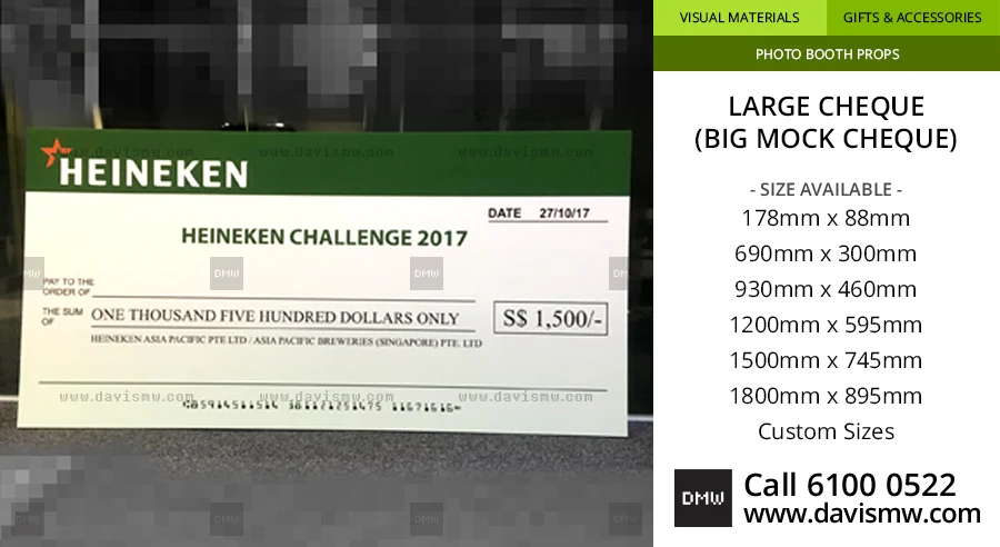 Large Cheque - Brand Challenge Cheque - Davis Materialworks