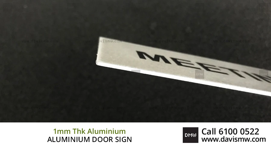 Aluminium Door Sign - Davis Materialworks