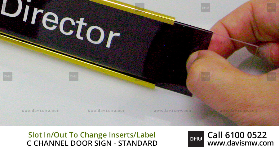 C Channel Door Sign - Stand - Davis Materialworks