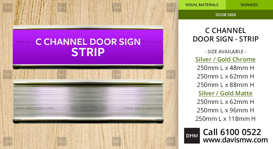 C Channel Door Sign - Stripe : Davis Materialworks