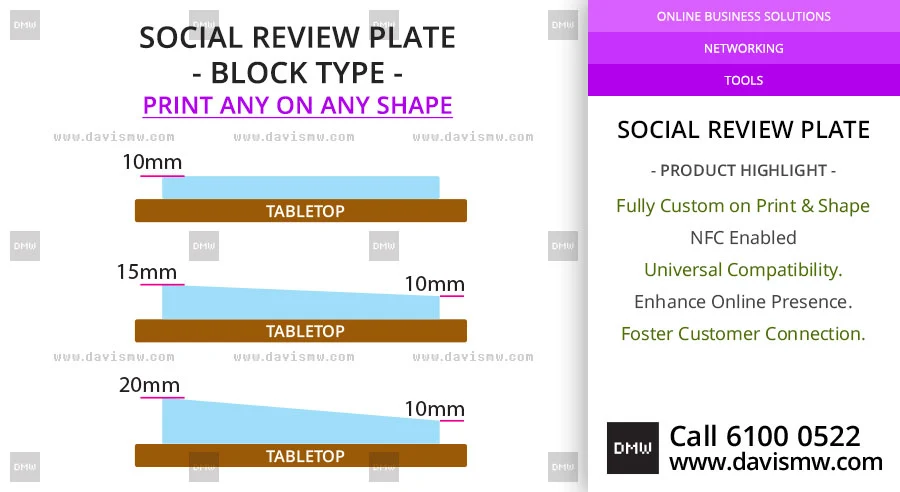 Social Review Plate - Block Type - Davis Materialworks