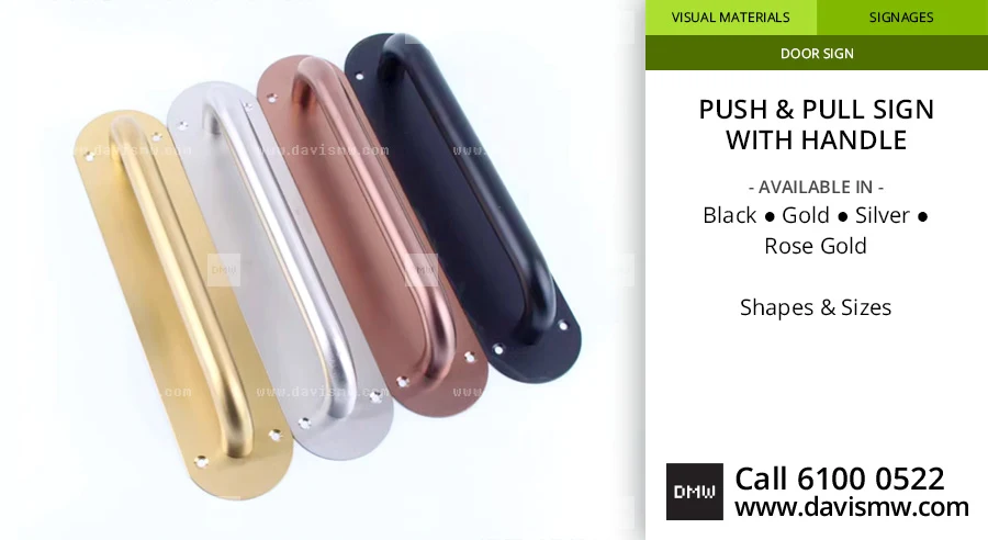 Push & Pull Sign With Handle - Other Shapes - Davis Materialworks