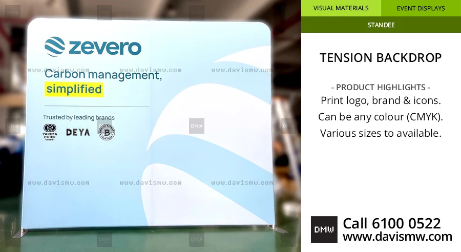 Zevero Tension Backdrop - 3m x 2.5m - Davis Materialworks