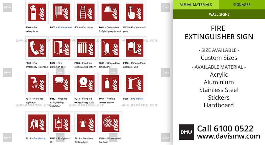 Fire Extinguisher Sign - ISO 7010 Design - Davis Materialworks