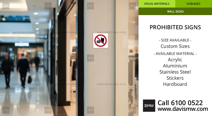 Prohibited Signs - No Food & Drink Allow Sign - Davis Materialworks