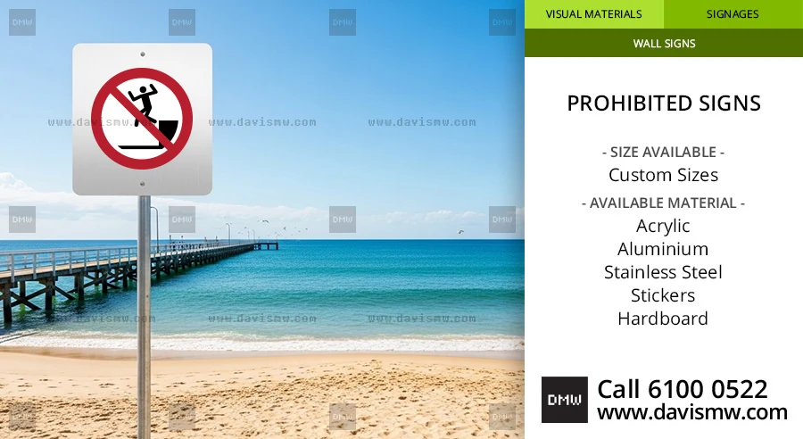 Prohibited Signs - No Jumping into Water Sign - Davis Materialworks