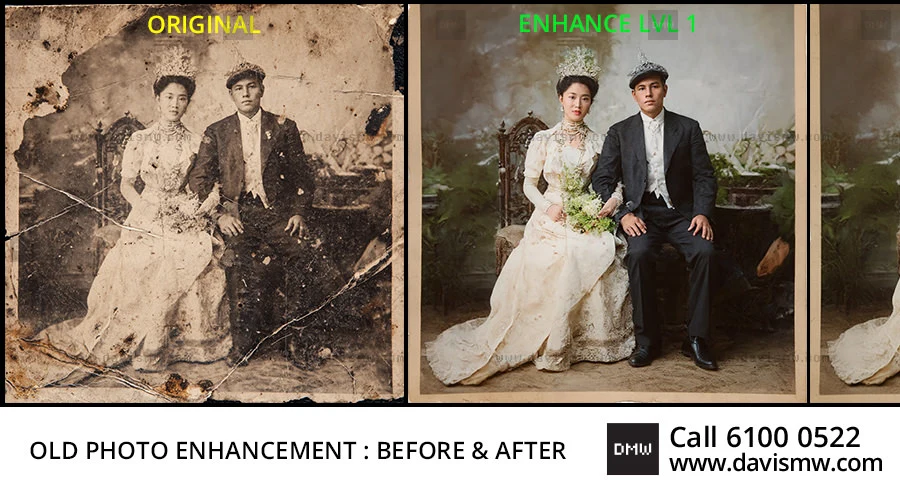 Old Photo Enhancement Services - Before & After - Davis Materialworks