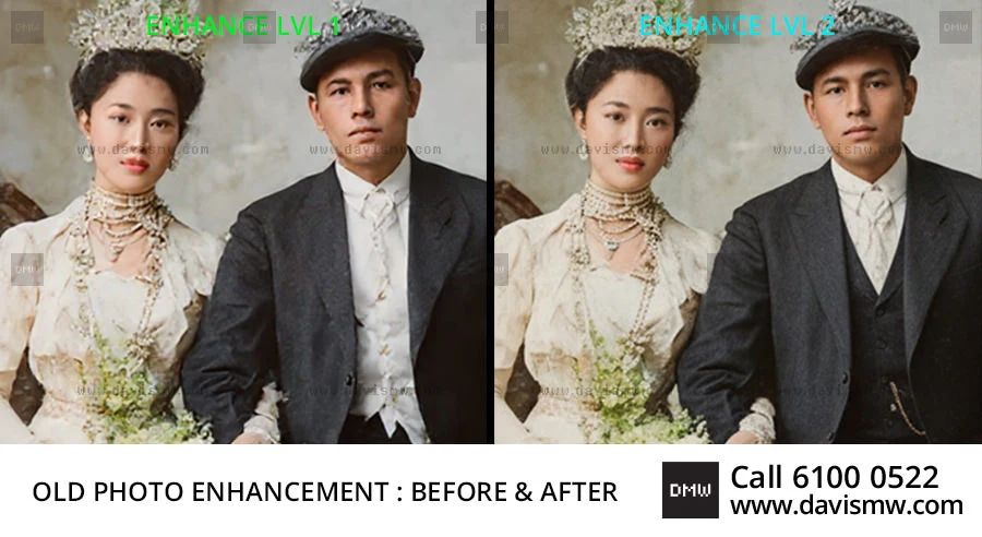Old Photo Enhancement Services - Before & After - Davis Materialworks