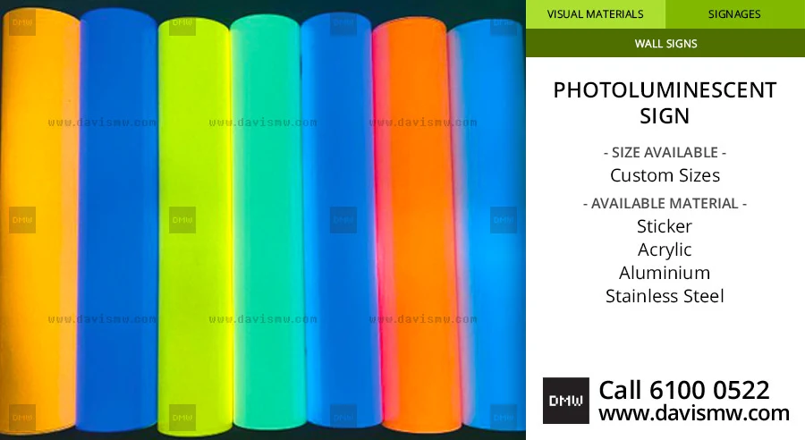 Photoluminescent Sign - Davis Materialworks