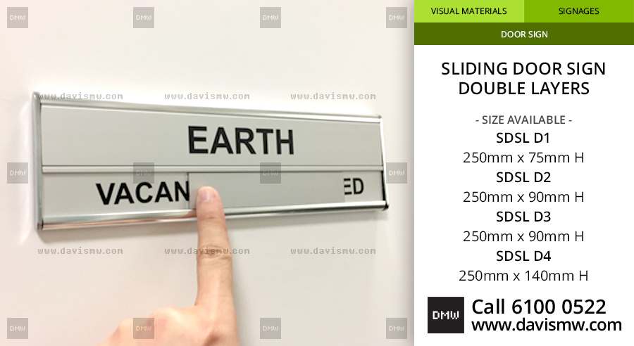 Sliding Door Sign : Double Layers - Davis Materialworks