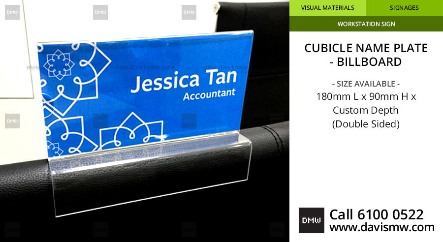 Cubicle Name Plate - Billboard - Davis Materialworks