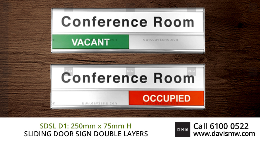 Sliding Door Sign : Double Layers - SDSL D1 - Davis Materialworks