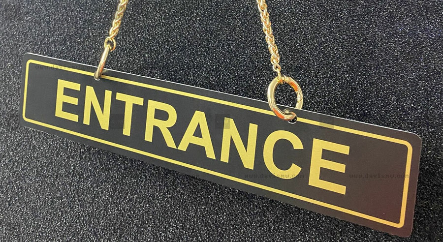 Hanging Door Sign - Gold - Davis Materialworks