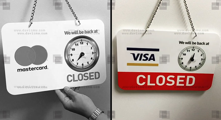 Hanging Door Sign - Clock - Davis Materialworks