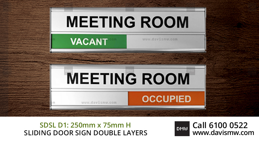 Sliding Door Sign : Double Layers - SDSL D1 - Davis Materialworks