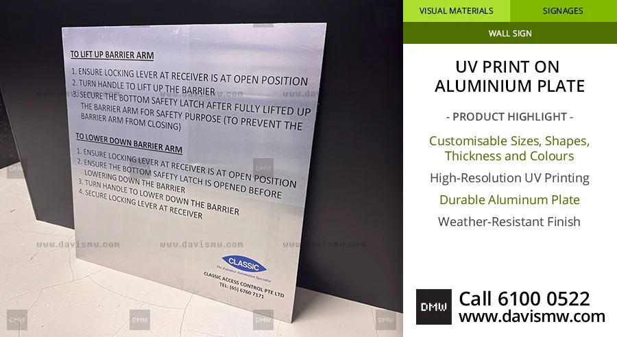 UV Print on Aluminium Plate - For Machine Safety Label - Davis Materialworks