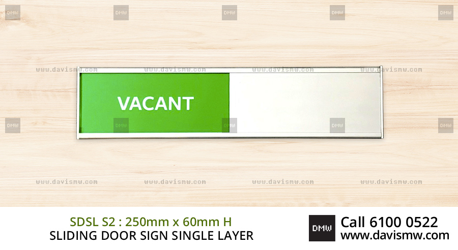 Sliding Door Sign : Single Layer - SDSL S2 - Davis Materialworks