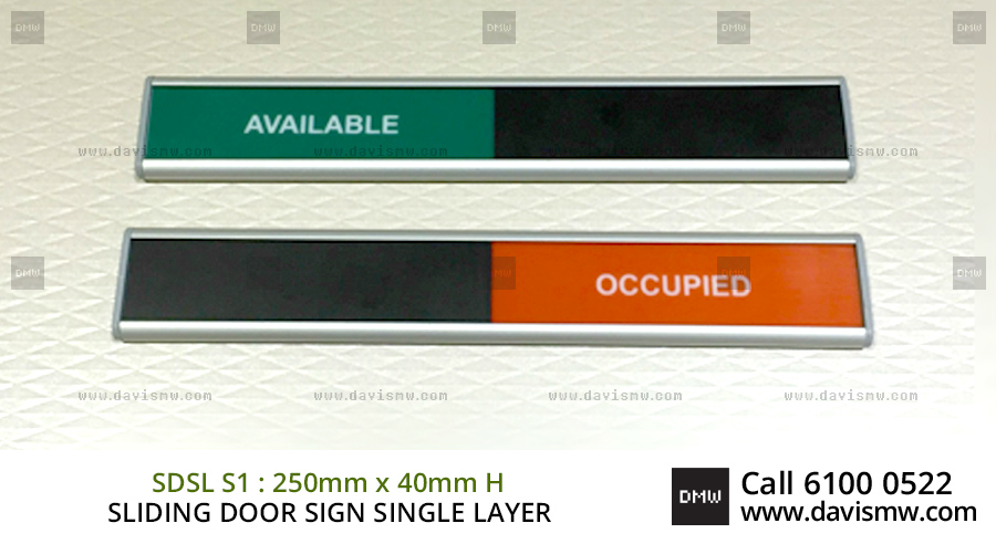 Sliding Door Sign : Single Layer - SDSL S1 - Davis Materialworks