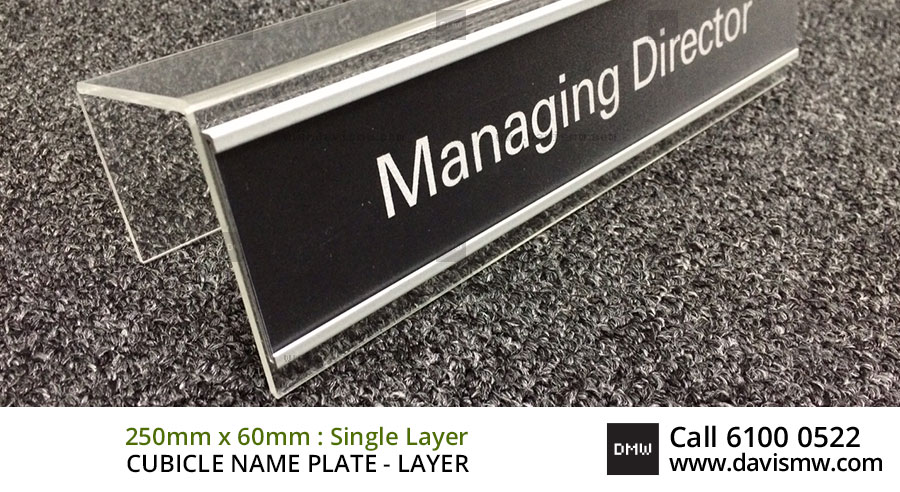 Cubicle Name Plate - 1 Layer - Davis Materialworks