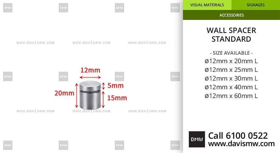 Wall Spacer - Standard - 12mm Range - Davis Materialworks