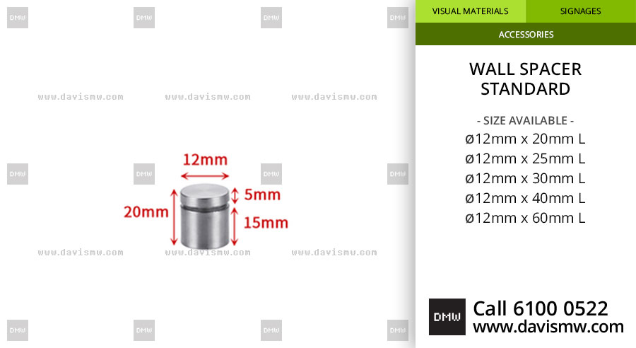 Wall Spacer - Standard - 12mm Range - Davis Materialworks