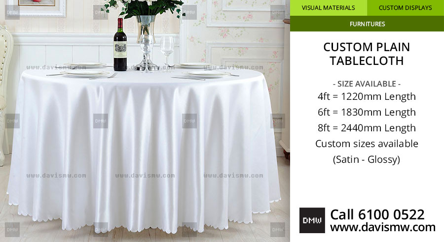 Custom Plain Tablecloth - Plain Satin Tablecloth - Davis Materialworks