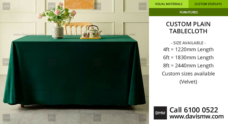 Custom Plain Tablecloth - Plain Brocade Satin Tablecloth - Davis Materialworks