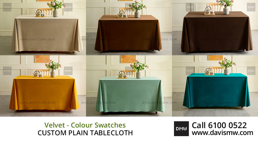 Custom Plain Tablecloth - Plain Brocade Satin Tablecloth - Davis Materialworks