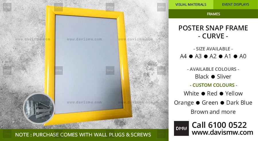Poster Snap Frame - Curve - Yellow - Davis Materialworks