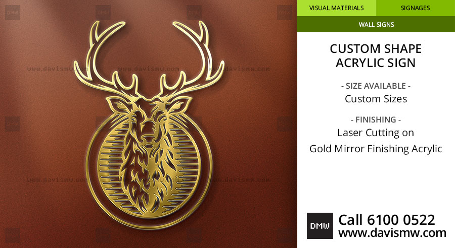 Custom Shape Acrylic Sign - Gold Mirror - Davis Materialworks