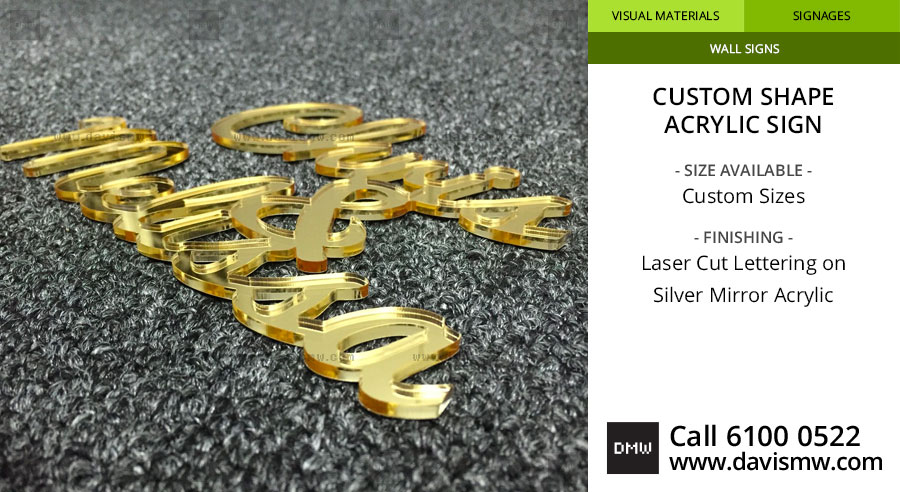Custom Shape Acrylic Sign - Mirror Acrylic - Davis Materialworks