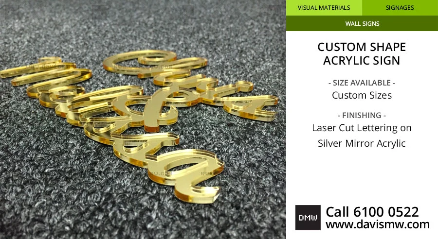 Custom Shape Acrylic Sign - Mirror Acrylic - Davis Materialworks
