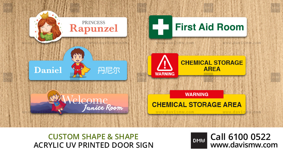 Acrylic UV Printed Door Sign - Custom Size and Custom Shape - Davis Materialworks