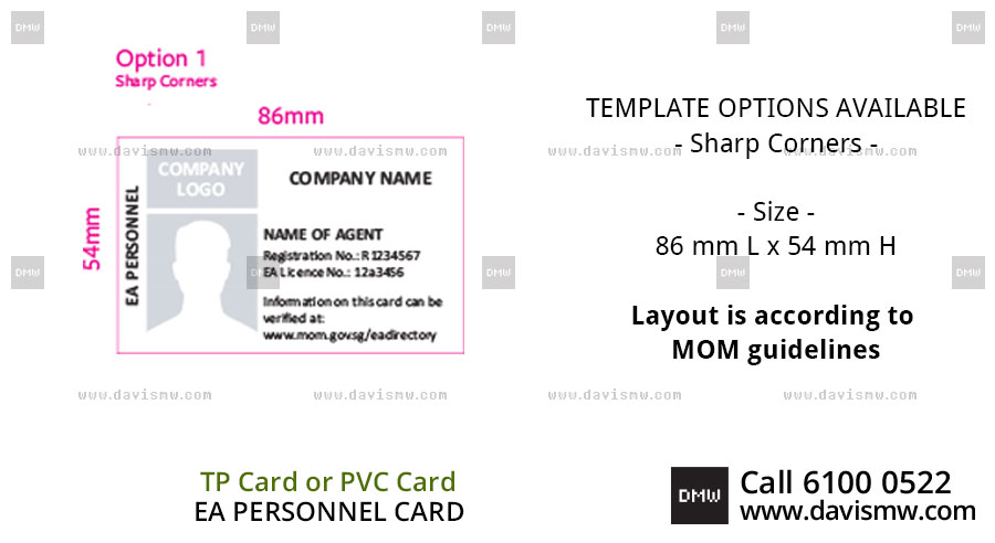 EA Personnel Card - Sharp Corners - Davis Materialworks