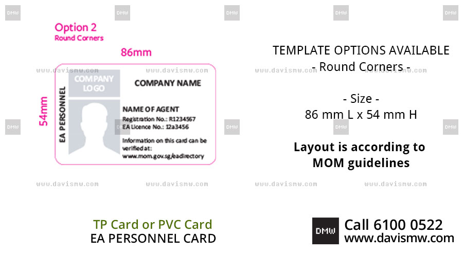 EA Personnel Card - Round Corners - Davis Materialworks