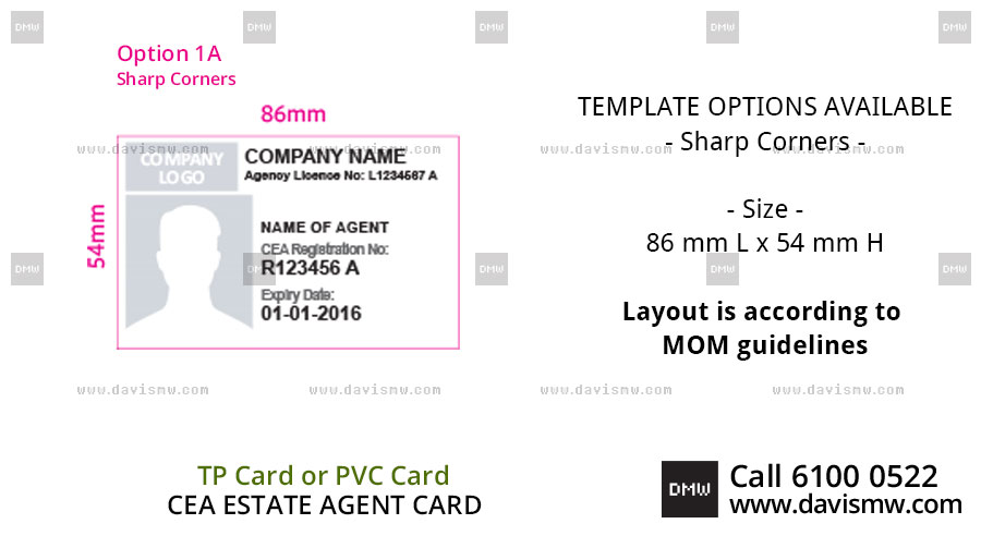 CEA Estate Agent Card - 1A Landscape Sharp Corners - Davis Materialworks