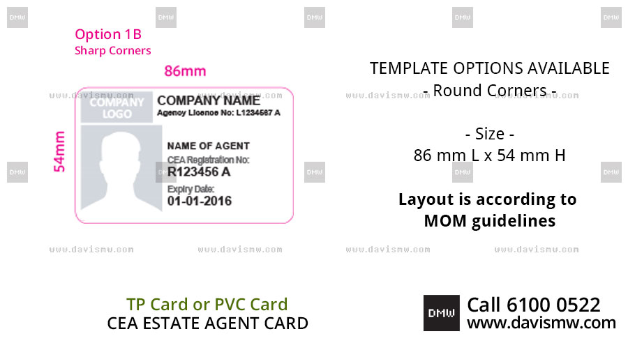 CEA Estate Agent Card - 1B Landscape Round Corners - Davis Materialworks