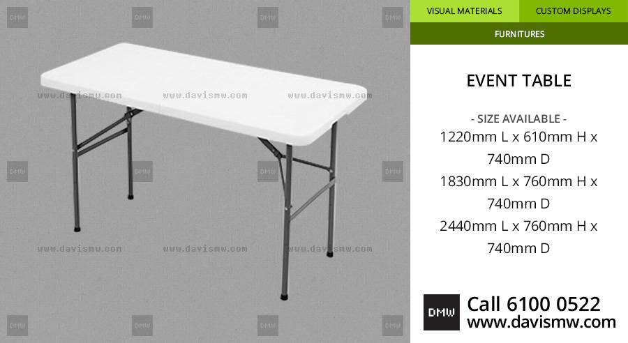 Event Table Rectangular - Davis Materialworks